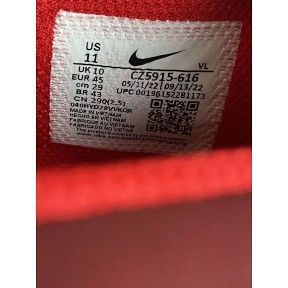 Nike Force Zoom Trout 8 Pro Red Metal Baseball Cleats CZ5915-616 Men's Sz 11 - Picture 12 of 12